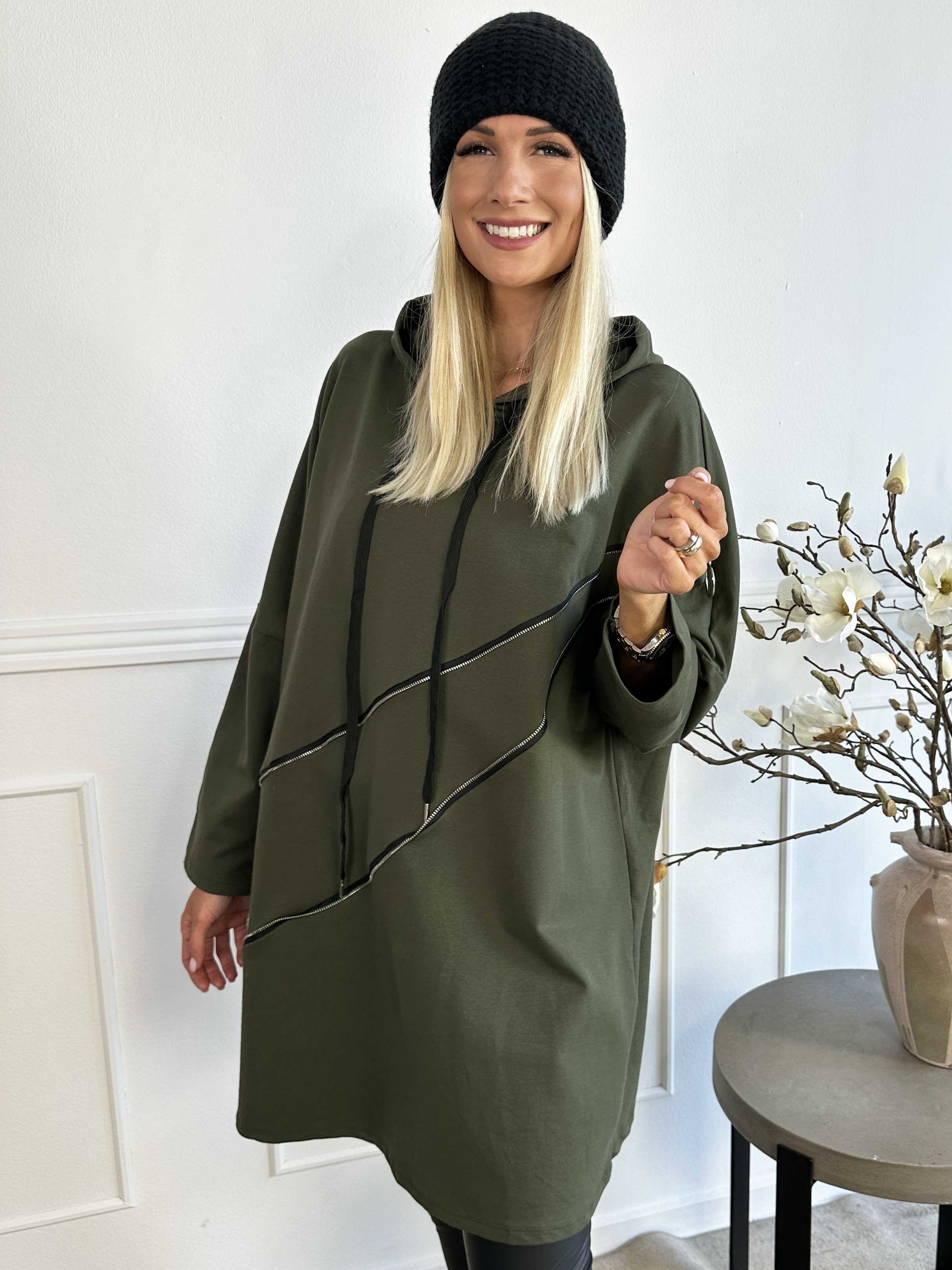 Merah - Hoodie med dragkedja